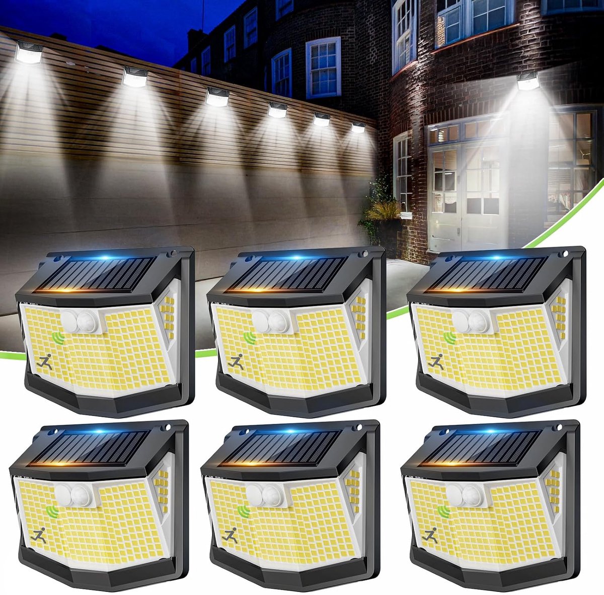 SnelShoppen - Outdoor Solar Light 248 LEDs, Bewegingssensor, 3 Modi, 270 Graden, IP65 Waterdicht voor Wand en Garage - Buitenverlichting voor Tuin, Te
