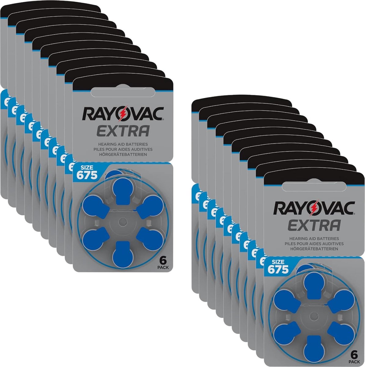 SnelShoppen - 120 Stuks 675 Extra Advanced Gehoorapparaat Batterijen / PR44 Batterijen voor Hoortoestellen / 675AE, A675, DA675, P675, PR675H / Blauw