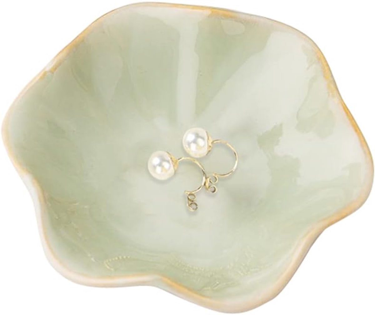 SnelShoppen - Ceramische Sieraden Kom, Dames Cadeau, Sieradenhouder, Ringen Schaal voor Nachttafel, Interieur Decoratie voor Gang, Kerstcadeau, Verjaa