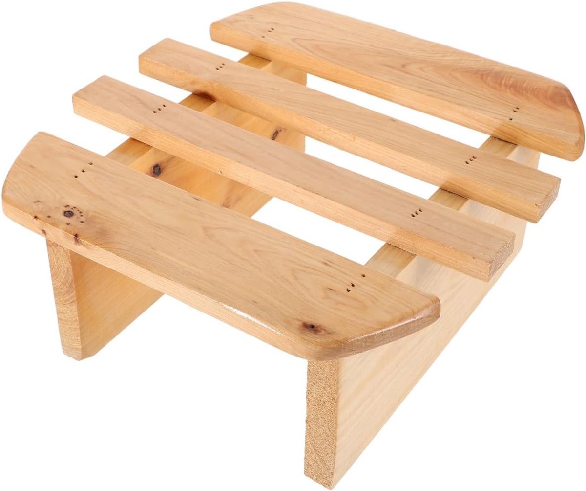 SnelShoppen - Houten Voetstoeltje 20x20x10cm - Ronde Badkruk voor Voetenbaden, Sauna, Wellness, Ergonomisch Ontwerp, Multifunctionele Stapstoel voor T