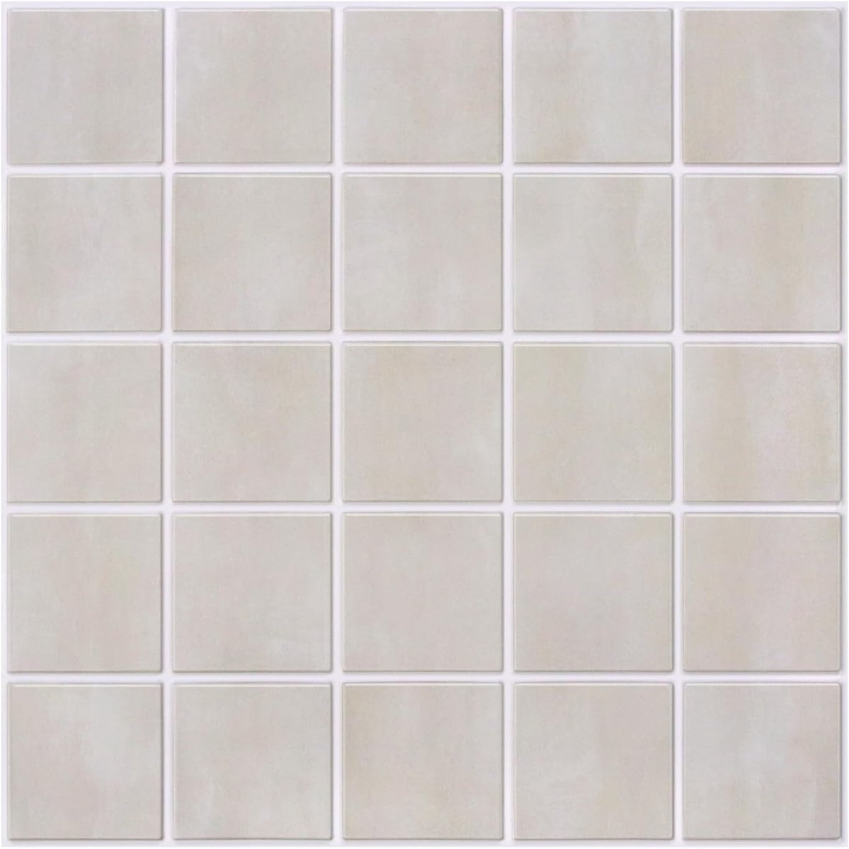 SnelShoppen - 3D Zelfklevende Wandtegels, Matt Beige, 10 Stuks 12x12 Inch, PVC Tegelstickers, Waterdicht, Verwijderbaar, Voor Keuken en Badkamer