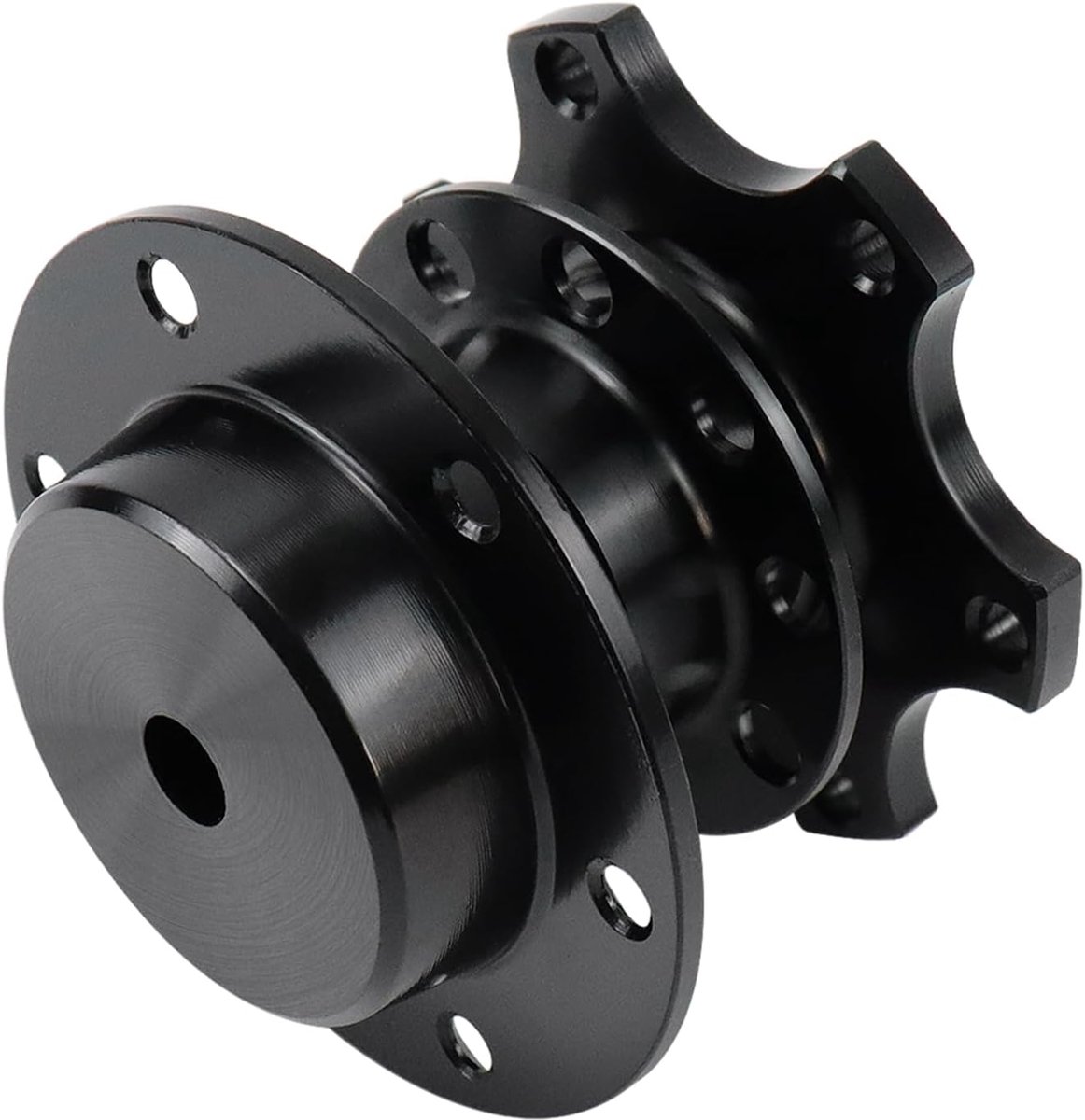 SnelShoppen - Snelkoppeling Stuurwiel Universeel 6-Hole Snap Off Boss Kit voor Racing/Rally/Motorsport - Zwart - Hoogwaardige Aluminium Legering