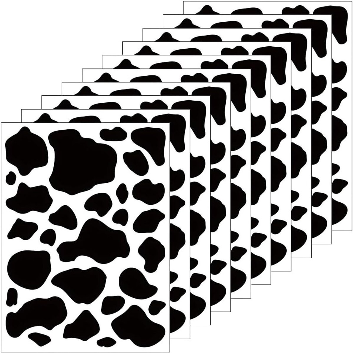Cow Spot Muurstickers - 10 Vellen Zwarte Polka Dot Wanddecoratie voor Badkamer, Slaapkamer en Woonkamer, Perfecte Koeprint Muurdecoratie voor Thuis