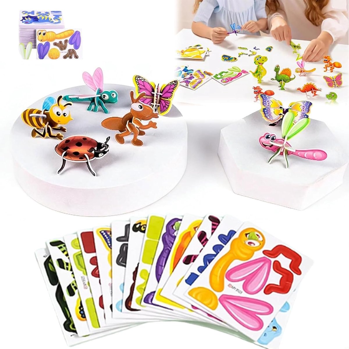 SnelShoppen - 25-delige Educatieve 3D Cartoon Puzzels voor Kinderen, Montessori Speelgoed, Leerzaam Dierenthema, Duurzaam en Milieuvriendelijk, Perfec