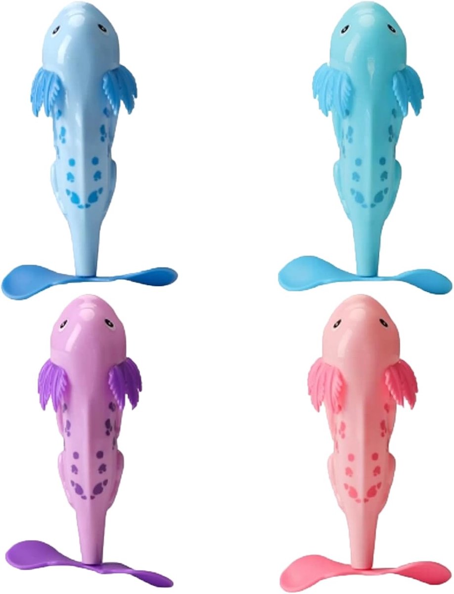 SnelShoppen - 4 stuks Duikspeelgoed, Zinkende Salamanderfiguren, Kleurrijke Set voor Badkuip, Zwembad, Strandfeest, Onderwateractiviteiten, Zomeracces
