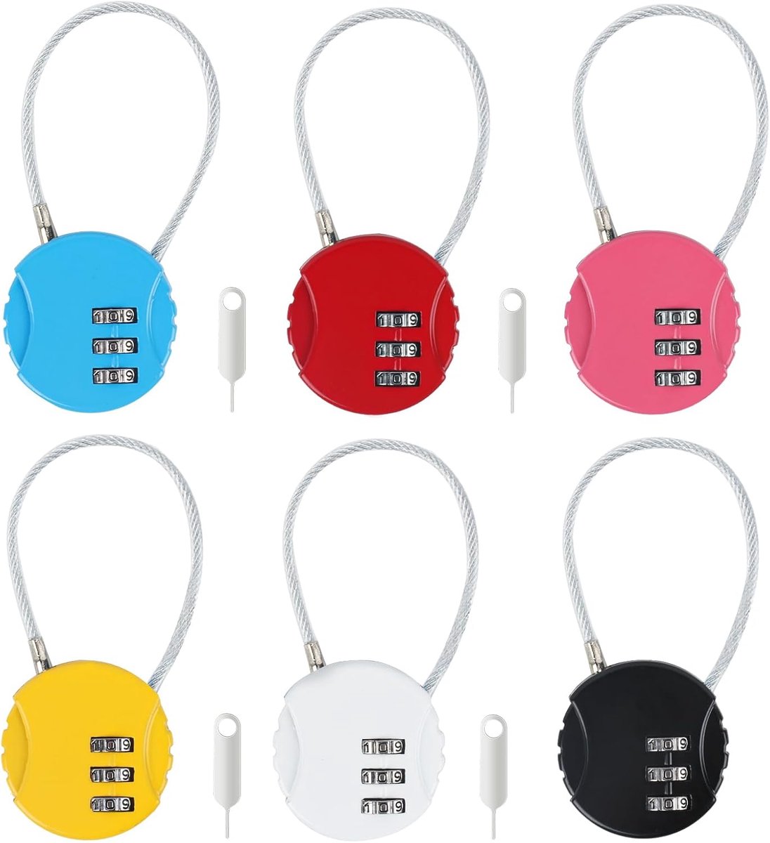 SnelShoppen - 6pcs Mini Combinatielock 3 Cijfers - Kleine Hangslot Veiligheid Koffer Bagage - Mini Combinatieslot Waterdicht en Resetbaar voor Lockers