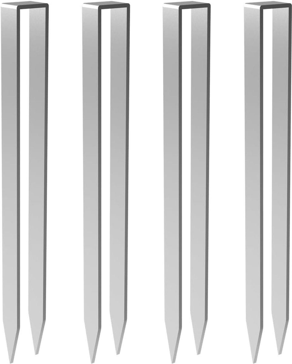 SnelShoppen - Rose Arch Ground Anchor Set van 4, U-Vormige Grondankers van Legeringsstaal 30 x 2.8 x 2 cm, Zilver voor Tuin en Buiten