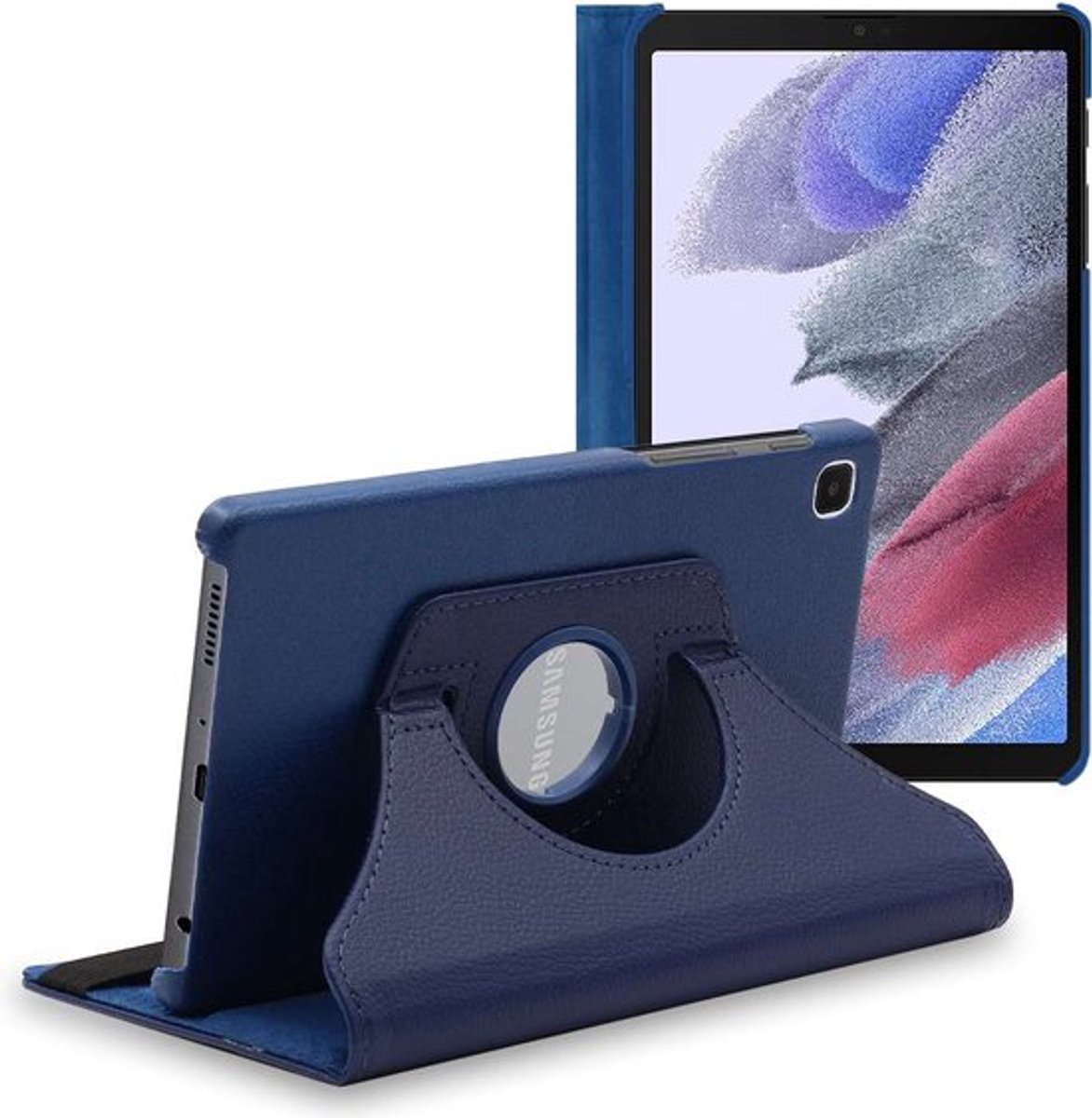 ebestStar - Hoes geschikt voor Samsung Galaxy Tab A7 Lite 8.7 T220 T225, Roterende Etui, Case, 360° Draaibaar hoesje, Donkerblauw