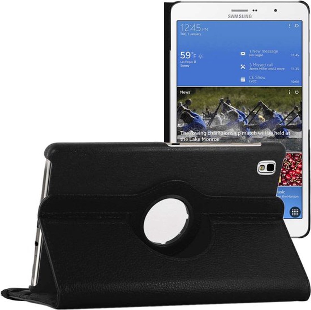 ebestStar - Hoes geschikt voor Samsung Galaxy Tab Pro 8.4 SM-T320, Roterende Etui, Case, 360° Draaibaar hoesje, Zwart