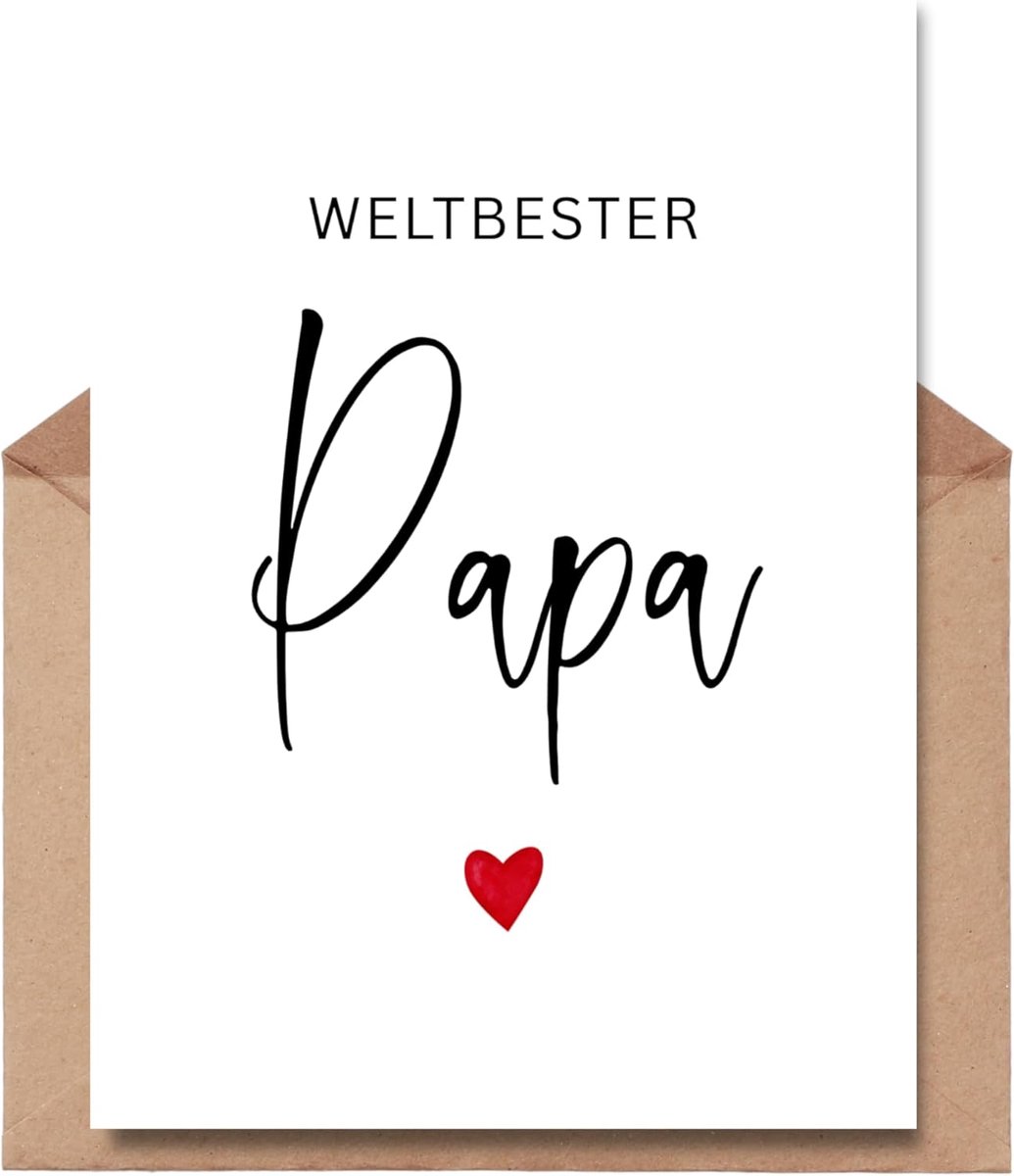 SnelShoppen - Hoge kwaliteit ansichtkaart met envelop voor de beste vader - Verjaardag, Vaderdag, feestelijke gelegenheid, A6 formaat, kraft papier, 1