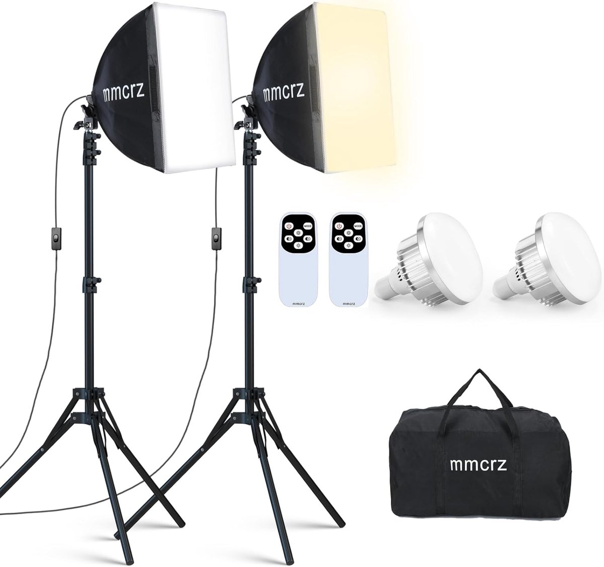 SnelShoppen - Set van 2 Professionele Softbox Verlichting 40x40 cm met 85W LED Lampen 2700-6500K voor Fotografie, Video-opnames, Live Streaming
