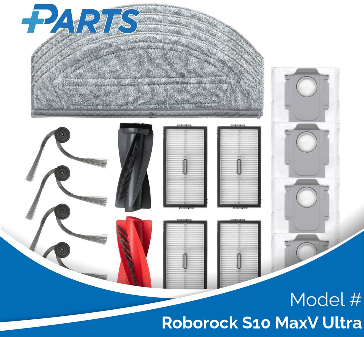 Roborock S10 MaxV Ultra Onderhoudsset (Plus.Parts® alternatief voor 8.02.0498)