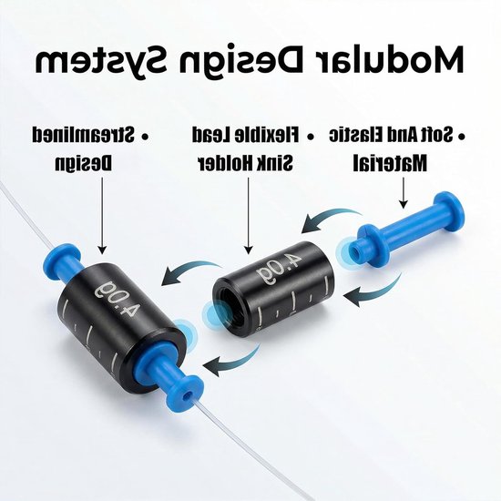 Visloodjes Set - Loodjes Vissen - Grondvis & Sleepvis - Afneembaar & Aanpasbaar - 11 Maten 1-10g - Zwart van Merkloos — afbeelding 4