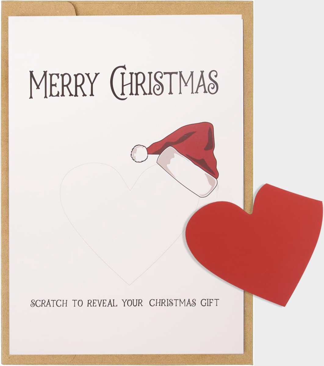 SnelShoppen - Surprise Christmas Reveal Card, Persoonlijke Scratch en Reveal Kaart voor Kerst, Concerttickets, Feestdagen, Unieke Cadeau Ideeën