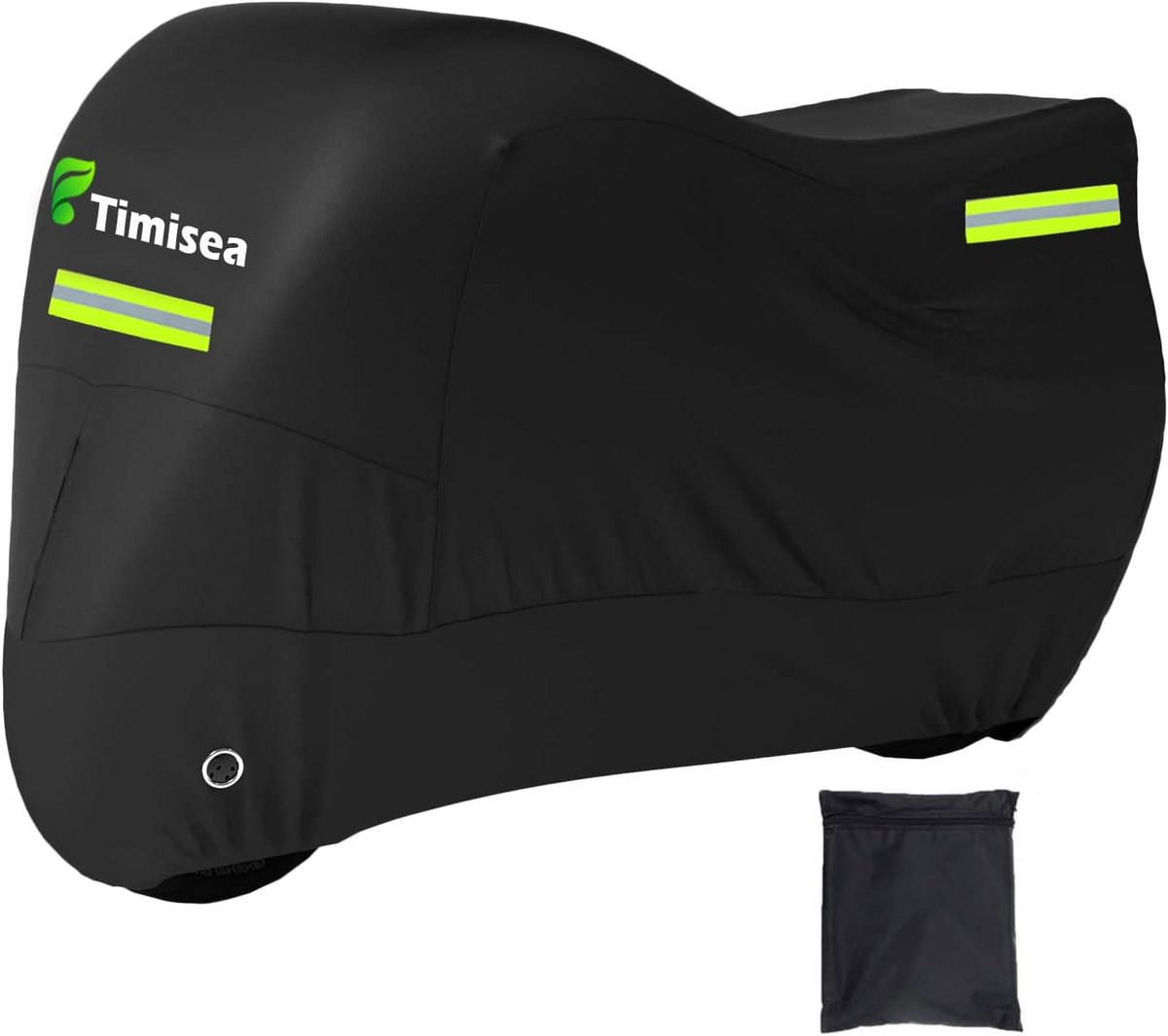 SnelShoppen - Motorhoes met Reflecterende Strepen - Waterproof en Winterbestendig - Zwart - 245x105x125 cm - Motorrijtuig Beschermhoes voor Buiten