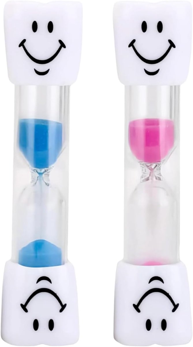 SnelShoppen - Hourglass Set Kinderen 2-Pack Uurglas Tandpoetsen 10 Minuten Timer Blauw+Roze - Stijlvol, Praktisch en Leerzaam
