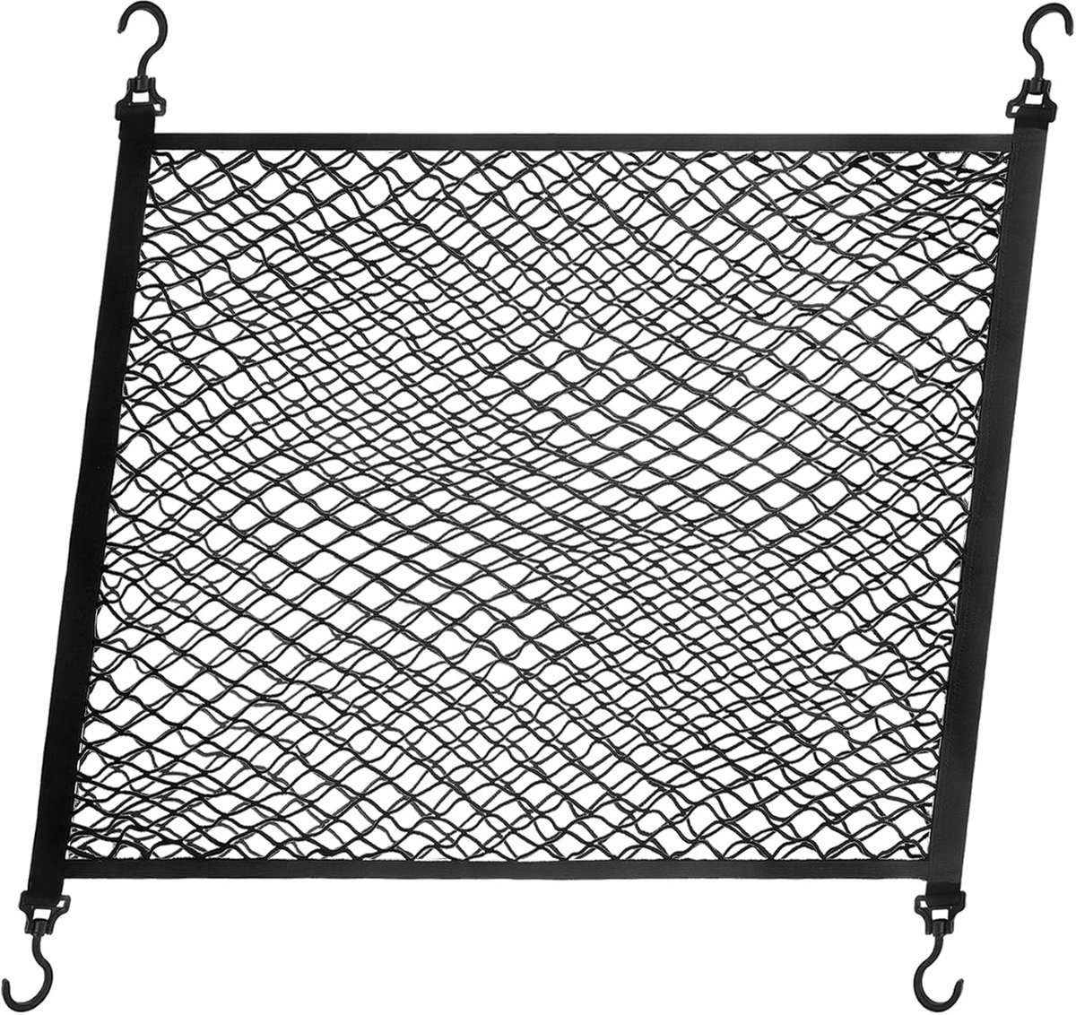 SnelShoppen - Car Luggage Net 100x60 cm - Verstelbaar tot 140x100 cm - Elastisch Opslagnet met 4 Haken - Perfect voor Auto, Camping en Vakantie