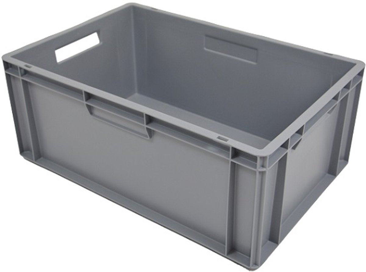 Stapelbak Euronorm 600x400x240 mm - 47 L - grijs - Grijs - 600 mm x 400 mm x 240 mm- - Polymethylmethacrylaat (PMMA) - -