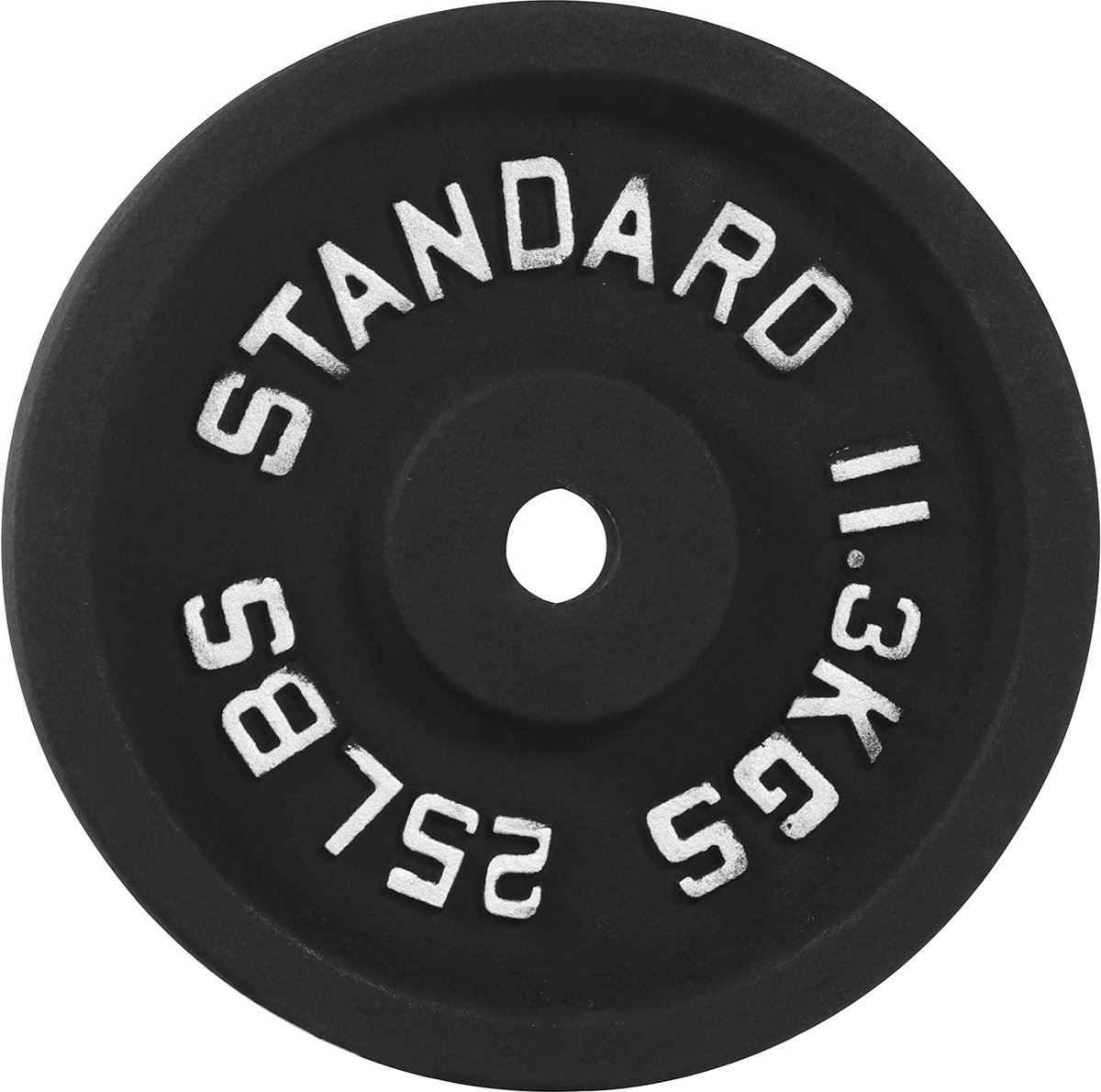 SnelShoppen - Cast Iron Weight Plate Disc 25 lbs - Standaard Maat 1 Inch - Ideaal voor Krachttraining en Gewichtheffen - Duurzaam Zwart Enamel Afwerki