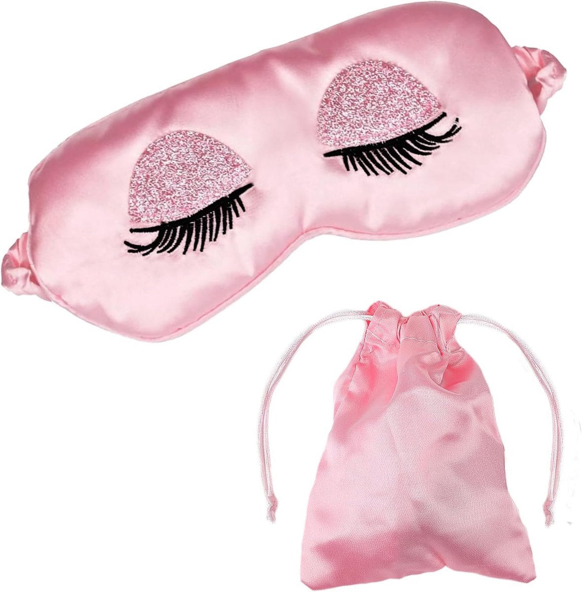 SnelShoppen - Luxe Nachtmasker Satijn en Zijde 3D Oogmasker voor Volwassenen - Ademend en Zacht - Perfecte Pasvorm voor Diepe Slaap - Ideaal voor Dame