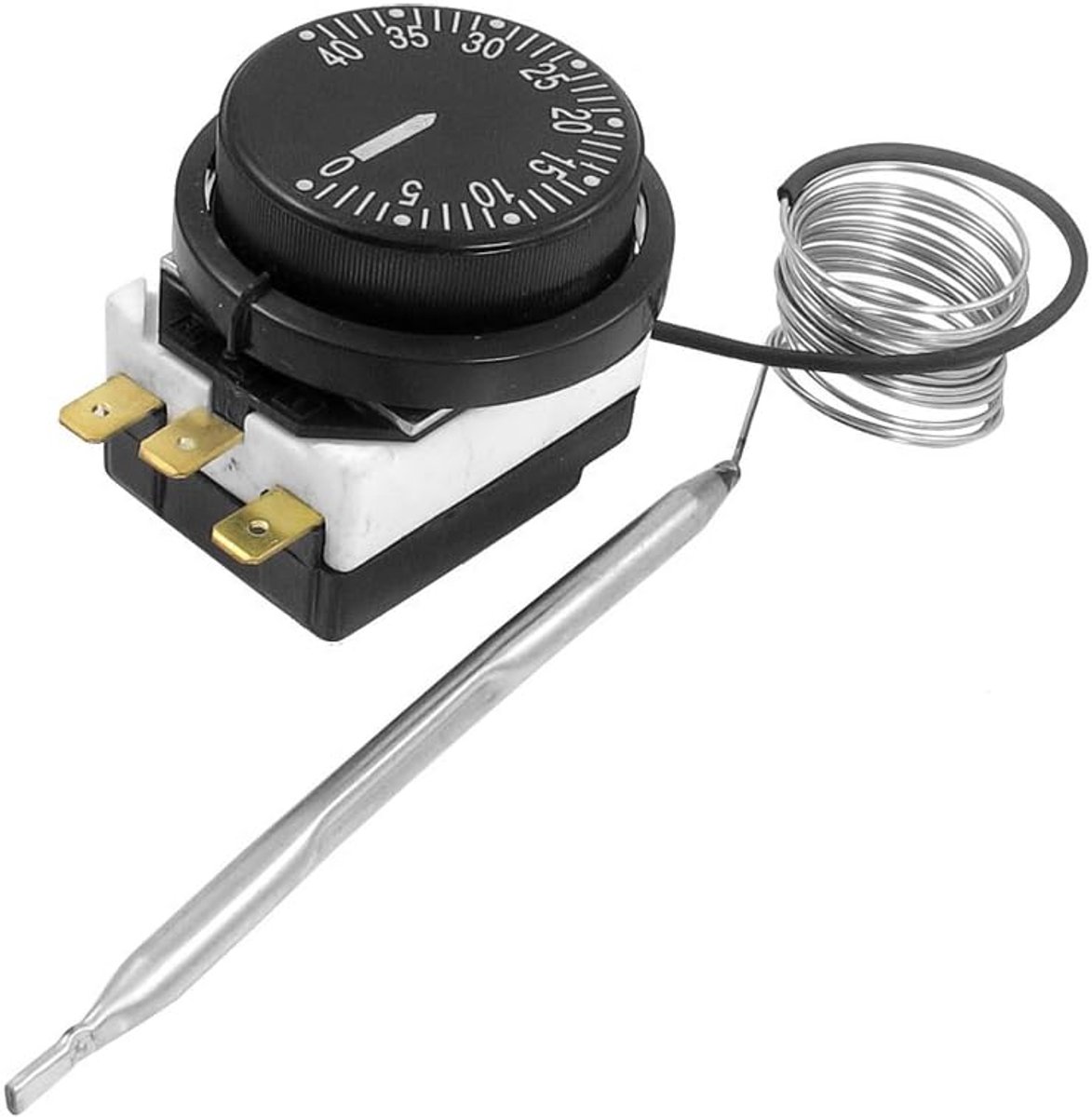 SnelShoppen - Temperatuurregelaar Schakelaar - Capillaire Thermostaat voor Oven, Koelkast, Verwarming - AC 250/380V, 16A, 0-40°C, 3 Terminals