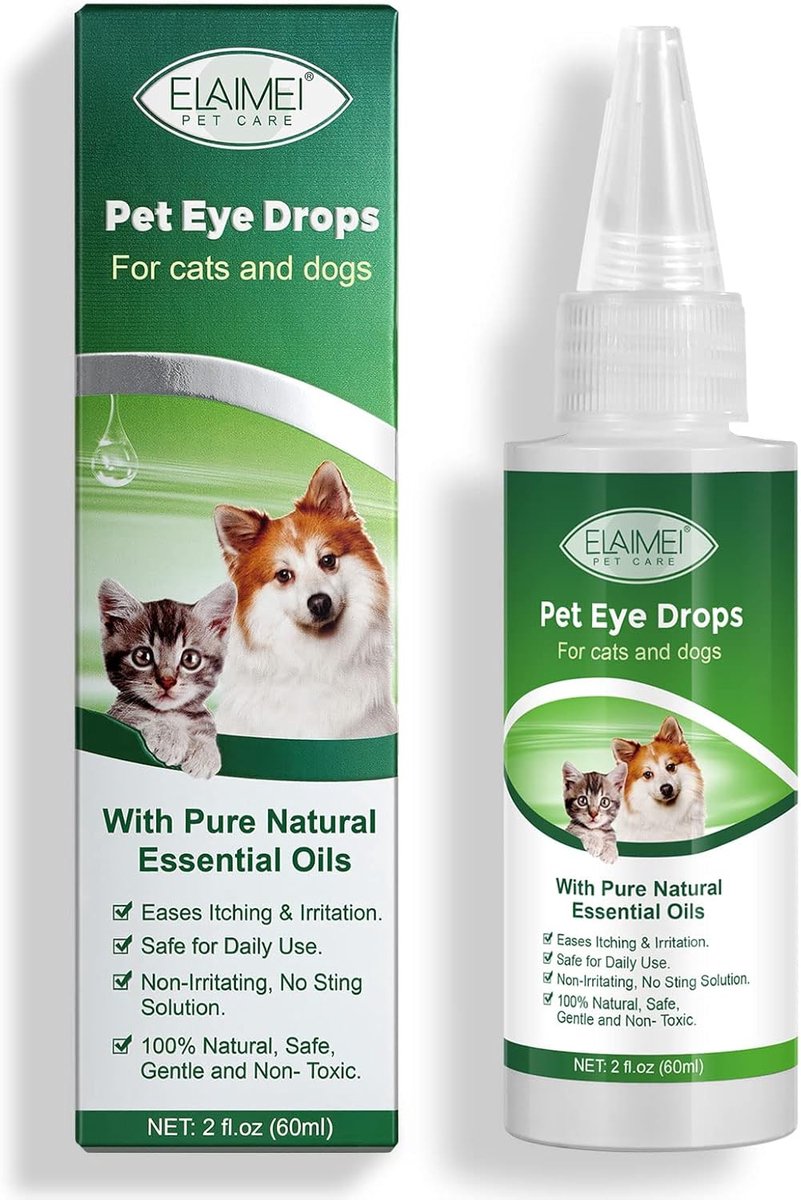 SnelShoppen - Pet Eye Drops - Oogdruppels voor Honden en Katten - Tear Stain Remover - Verlichting bij Jeuk en Irritatie - Zorg en Reiniging rondom Og
