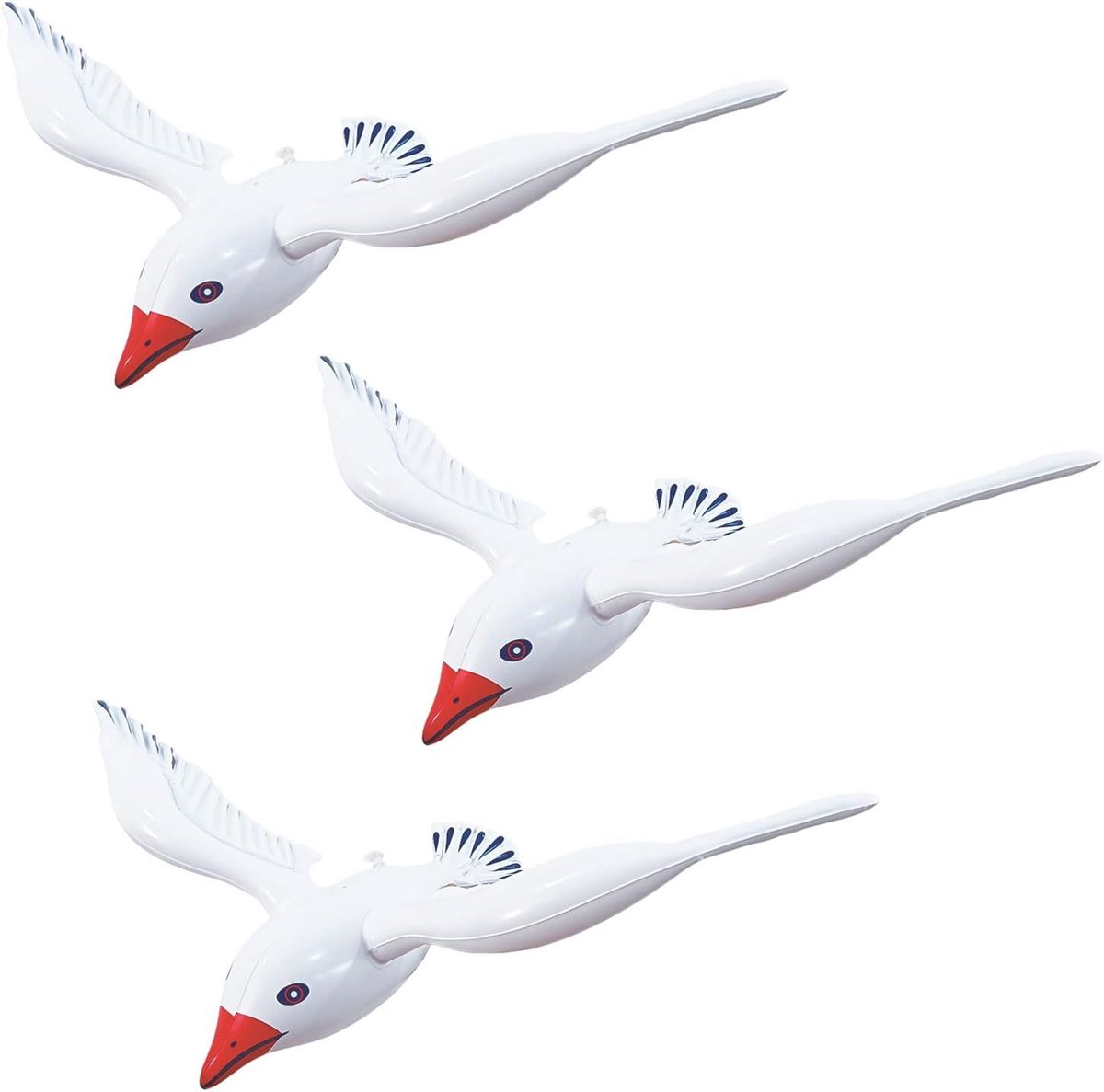 SnelShoppen - Pack van 3 Opblaasbare Meeuwen 62 cm - Opblaasbare Gulls PVC Speelgoed voor Kinderen en Volwassenen - Zwembad Accessoires voor Strand, Z