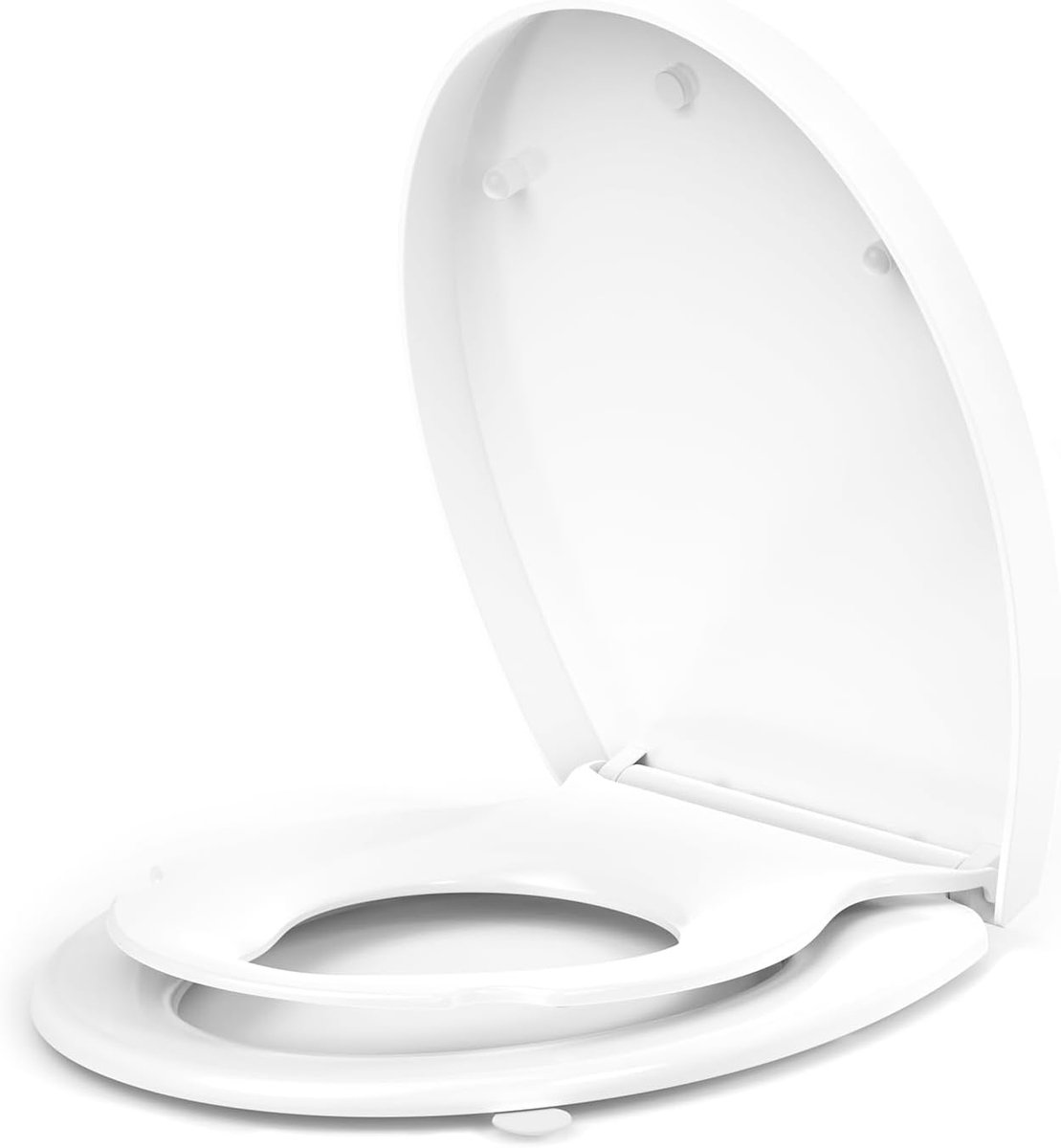 SnelShoppen - Toiletbril met Kindertoiletzitting, O-vormige Witte Toiletzitting met Soft Close, Eenvoudig te Installeren en Snelle Ontgrendeling, Idea