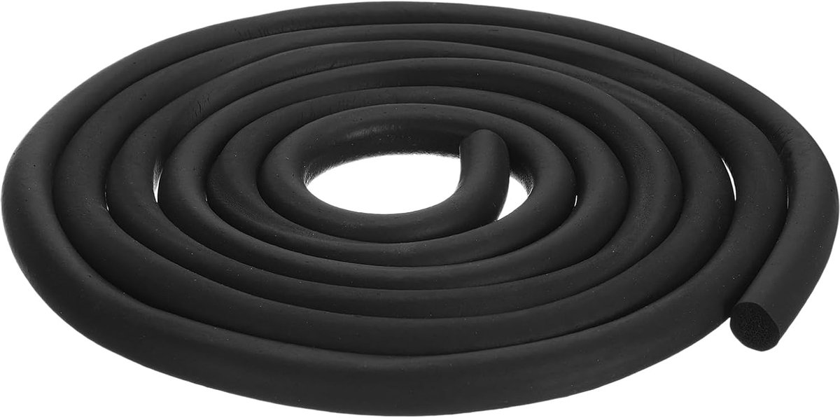 Schuimrubberen Afdichtstrip - Rond EPDM Rubber - Doe-het-zelf Afdichting - Vorstbestendig en Onbreekbaar - 15 mm diameter 3 meter - Zwart
