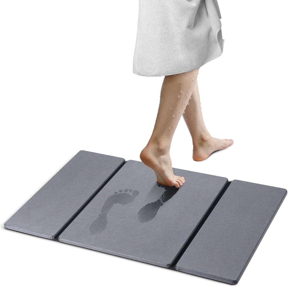 SnelShoppen - Diatomit Badmat 60 x 39 cm, Vouwbaar, Sneldrogend, Antislip, Natuurlijke Diatomiet Steen, Badkamer Accessoires voor Thuis en Keuken