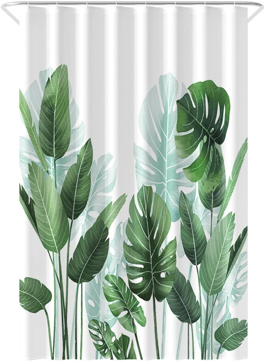 SnelShoppen - Luxe Douchegordijn Strelitzia - 120x200 cm - Waterproof Polyester - Inclusief Ringen - Elegant voor Badkamer