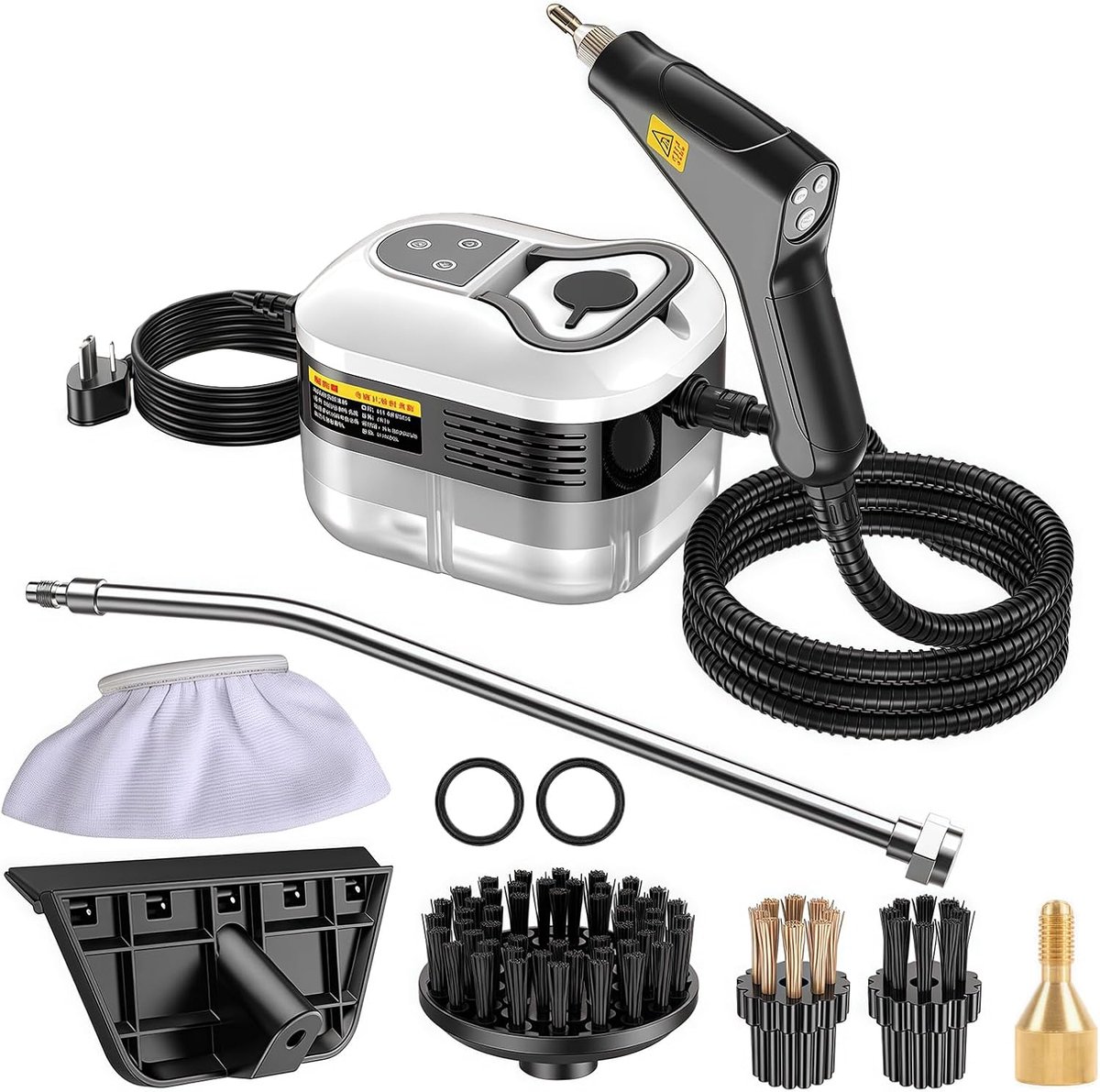 SnelShoppen - Steam Cleaner 2500 W Handapparaat 1200 ml Draagbare Hogedruk Stoomreiniger met 3 Borstels 6 Instelbare Snelheden voor Vloer Keuken Ramen