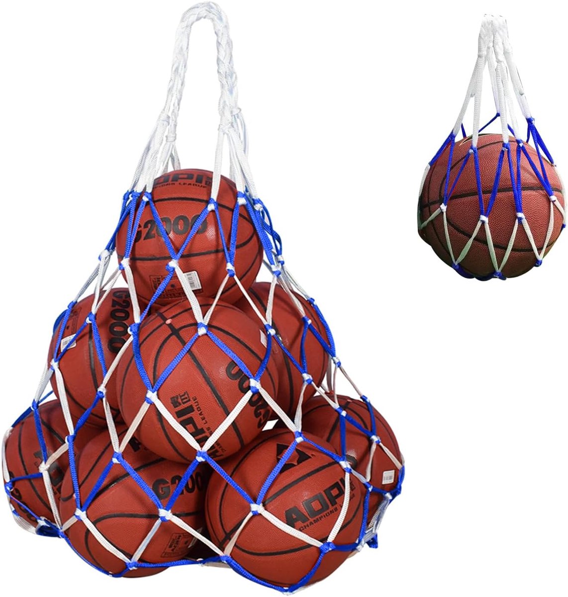 SnelShoppen - Set van 2 Ballen Netten, Herbruikbare Nylon Trekkoord Zak voor 10-15 Ballen, Perfect voor Basketbal, Voetbal, Volleybal, Feest en Sport