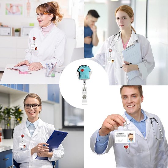 ID Kaarthouder met Retractable Reel en Jojo Clip voor Naamtag - Perfect voor Verpleegkundigen, Artsen en Onderwijzers — afbeelding 4