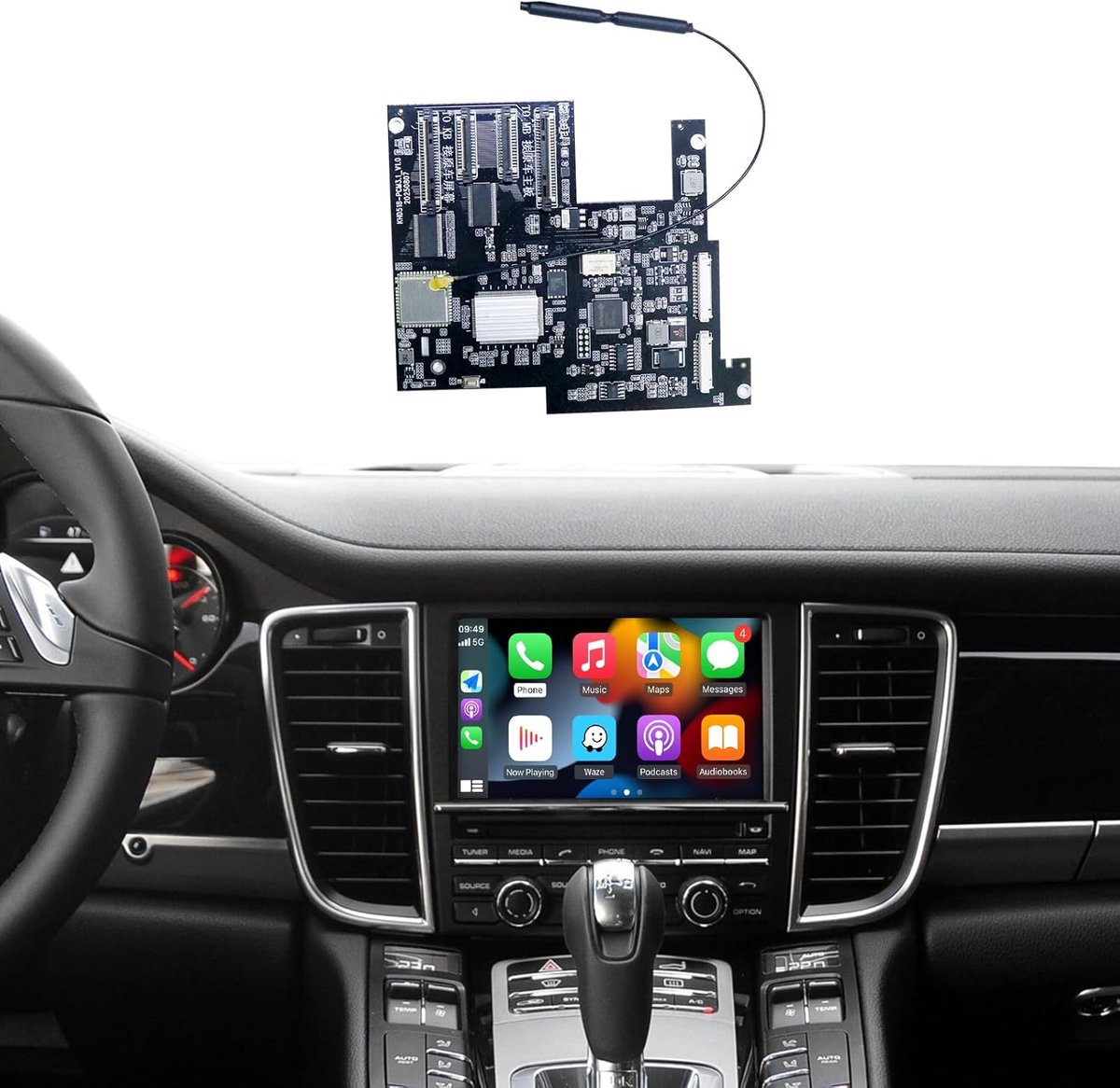 SnelShoppen - Wireless Carplay/Android Auto Module voor PCM3.1 Systeem - Compatibel met Porsche Panamera/Cayenne/Macan/Cayman/Boxster 911/718 - Onders