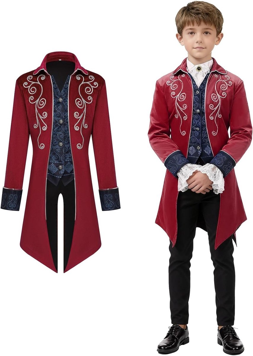 Vintage Victorian Gothic Rock Middeleeuwse Renaissance Jas voor Cosplay en Kostuums