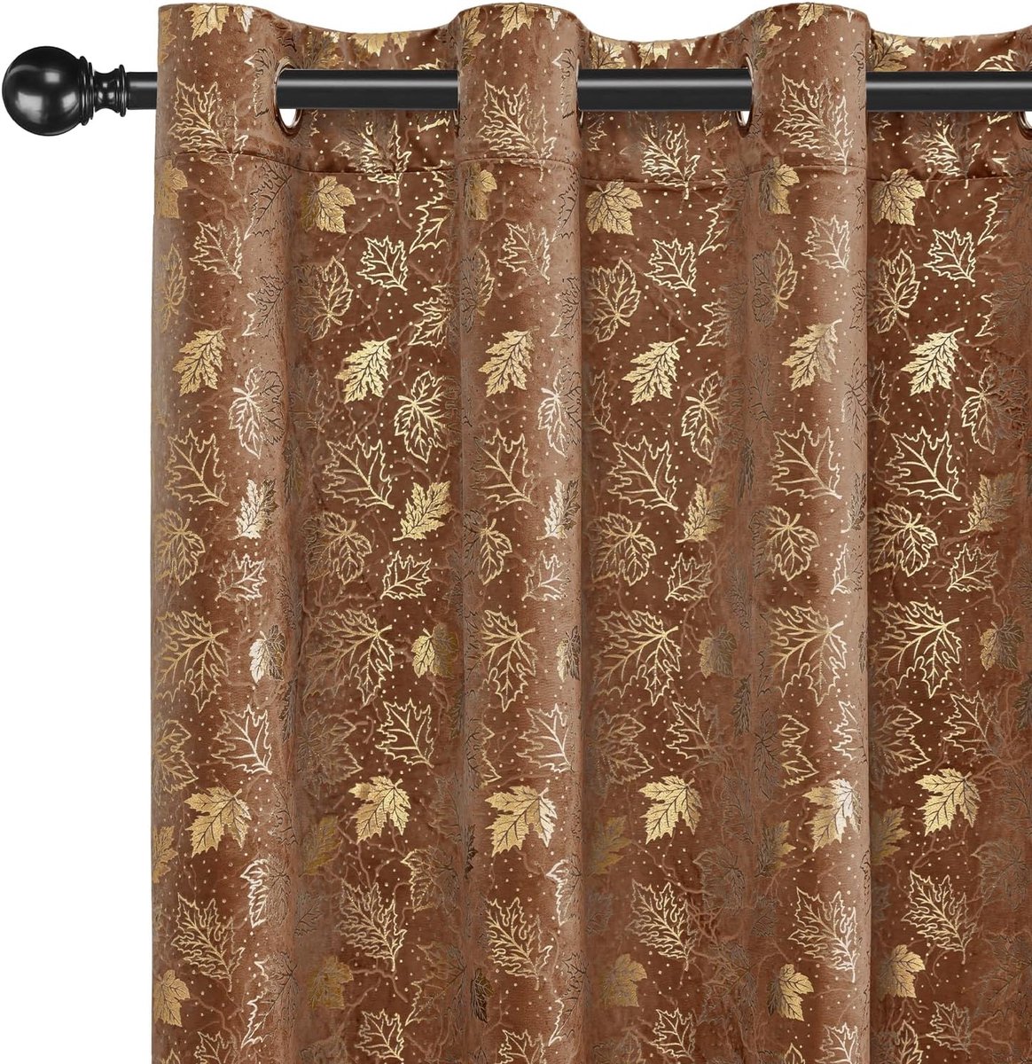 SnelShoppen - Blackout Gordijnen Set van 2 140x225 cm Opaque Thermisch Isolerend met Ringen Geluiddemping voor Slaapkamer Woonkamer Caramel