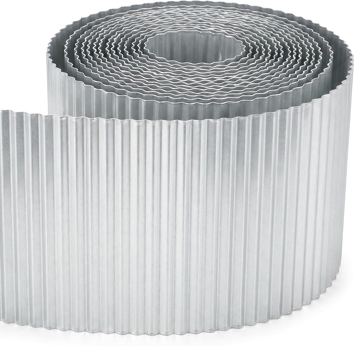 Galvanized Metalen Tuinrand Rol van 6m, Golfvormige Plantborder, H 10cm, Tuinborder, Tuininrichting, Landschapsarchitectuur