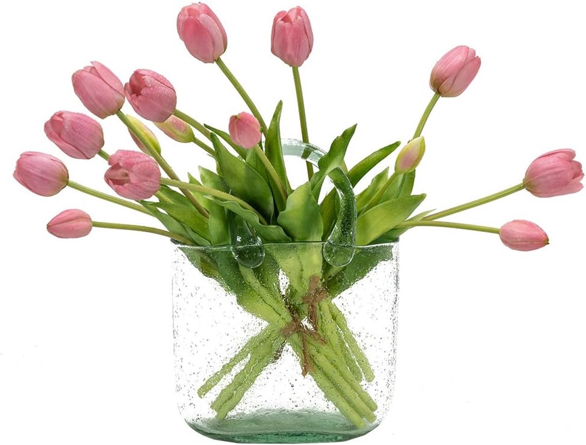 SnelShoppen - 15 Stuks Kunstmatige Tulpen - Realistische Latex Bloemen - Licht Paars - Perfect voor Bruiloften, Feesten, Kantoor, Thuis, Tuin en Keuke