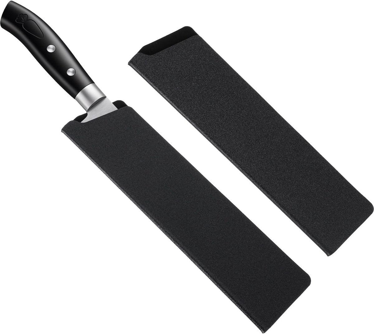 SnelShoppen - 2PCS Universele Mesbeschermers 8.66 inch - Zwarte Knives Edge Guards voor Koken - Bescherming voor Chef Koken - Waterdicht ABS Plastic