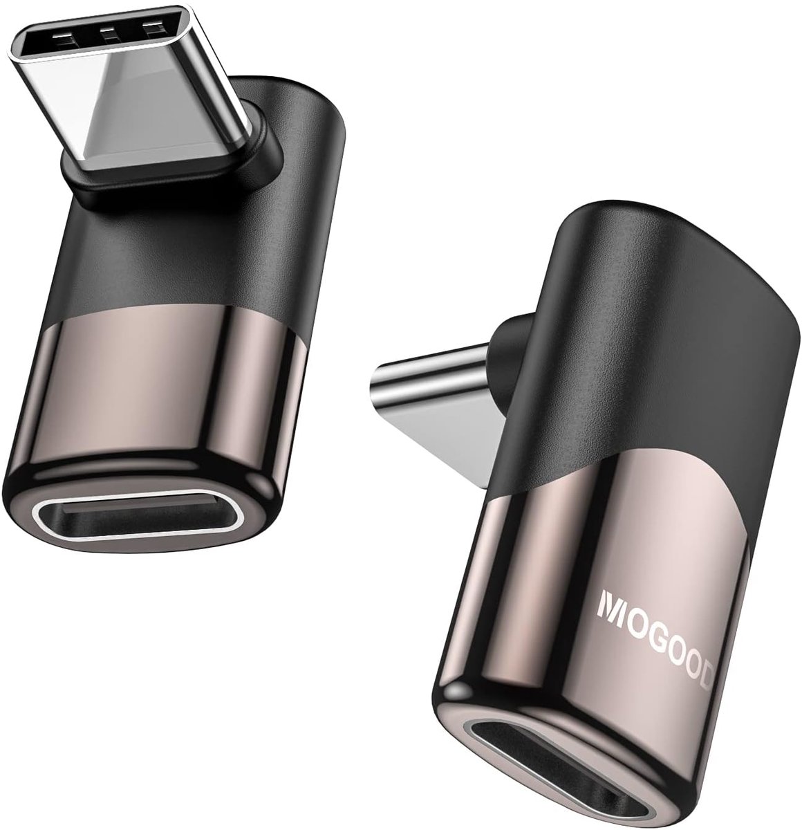 SnelShoppen - USB-C 90° Hoekadapter Male naar Female 40Gbps 100W Snellader | USB4 8K 60Hz, Zinklegering, Set van 2, Compact voor MacBook, iPad, PC, Sw