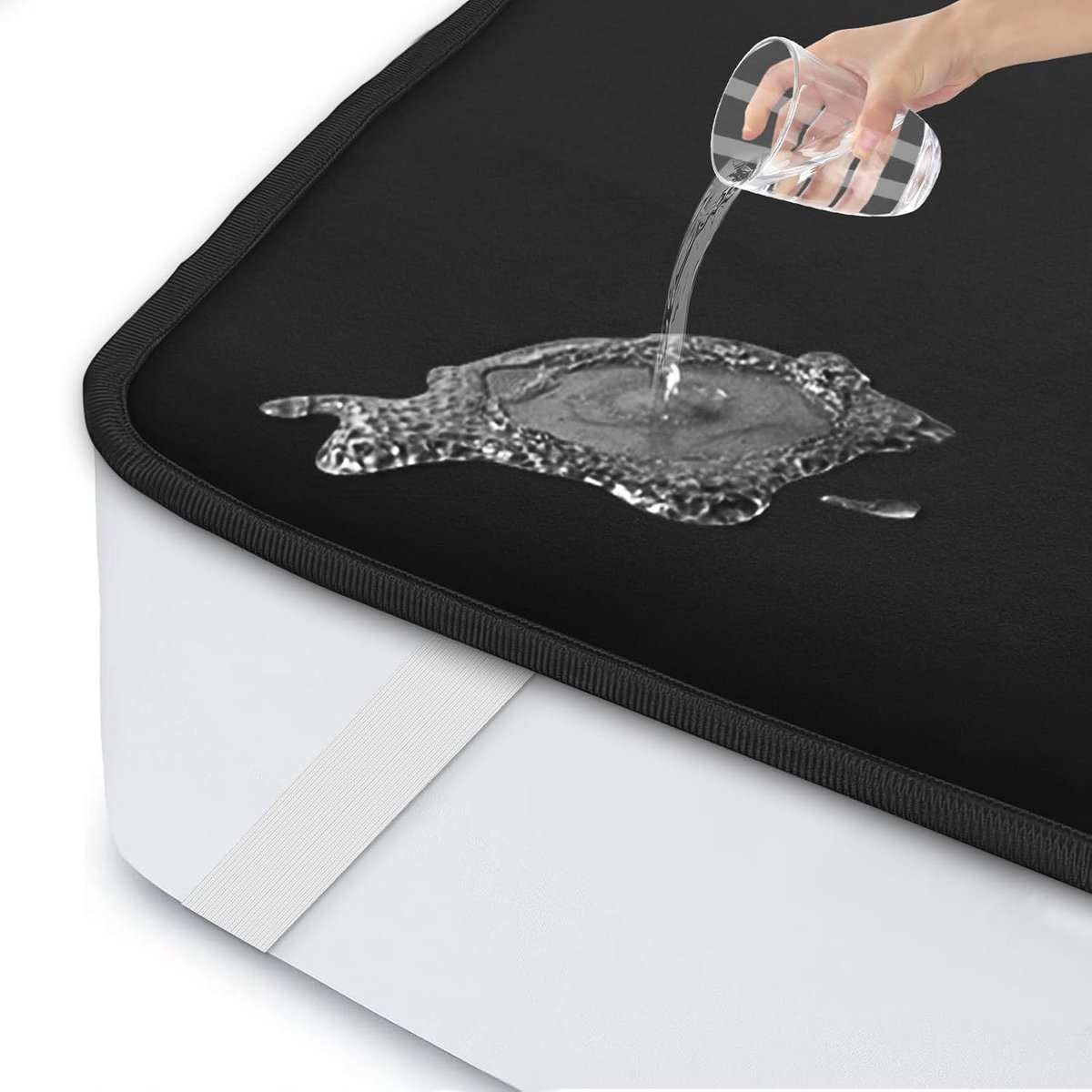 SnelShoppen - Waterdichte Matrasbeschermer 120 x 200 cm - Incontinentie Onderlegger - Ademend en Wasbaar - Matrasbescherming - Zwart - Perfect voor Ki