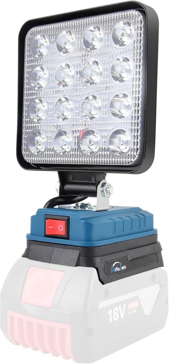 SnelShoppen - 4 Inch Draagbare Batterijlamp - Oplaadbare LED Lamp - Compact en Verstelbaar - Aluminium Achterkant - Ideaal voor Camping, Tuin, Feestje
