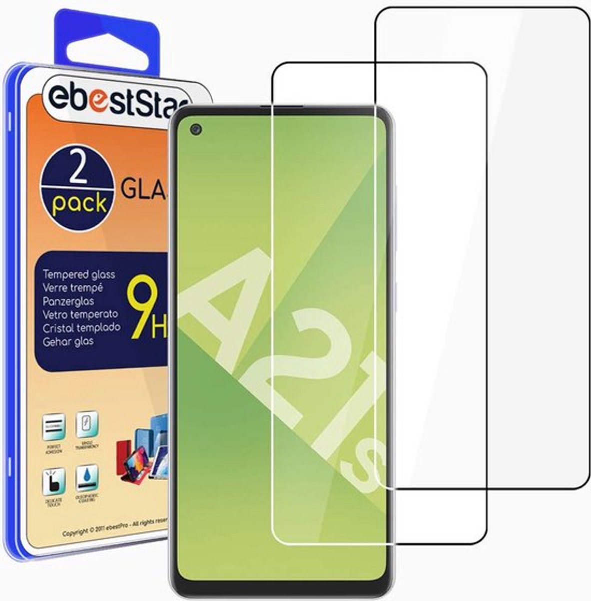 ebestStar - {2 Stuks} Gehard glas geschikt voor Samsung Galaxy A21S, Screen Protector Cover, Schermbeschermer Tempered Glass