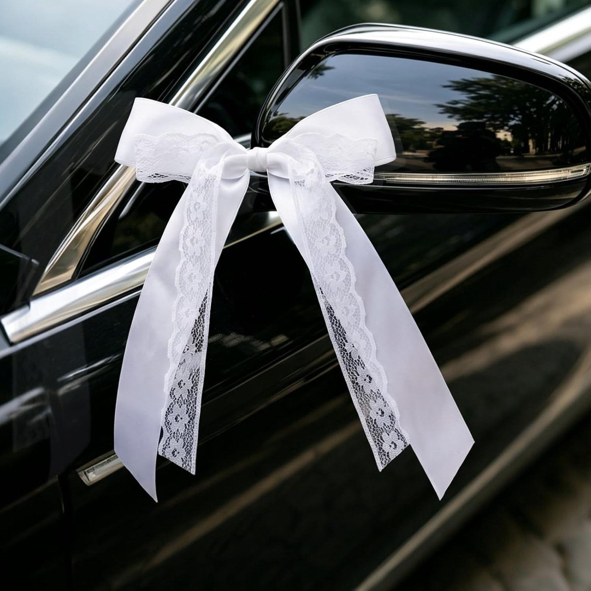 SnelShoppen - Car Bow Wedding 30 Stuks Satijn Ribbons Antenne Bows Decoratie Ribbons Makkelijk Te Bevestigen Auto Versiering Bruiloft Ceremonie Feest