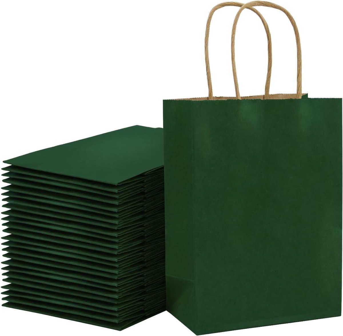 SnelShoppen - Kraft Papier Tassen 33x25.4x12.7 cm met Handvatten - 25 Stuks - Ideaal voor Verjaardag, Bruiloft, Gastengeschenken, Cadeautassen