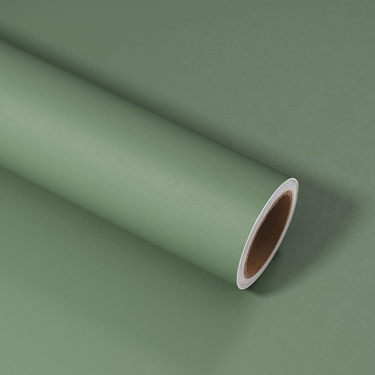 Dikke Saliegroene Behang Zelfklevend Contactpapier voor Vintage Keukenkast en Meubels, Waterdicht Vinyl voor Slaapkamer en Woonkamer 40cm×300cm