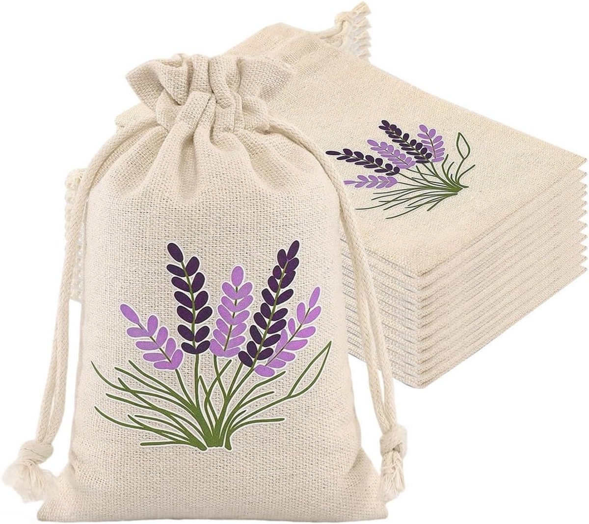 Lege herbruikbare lavendelzakjes met trekkoord, aromatische geur, ideaal voor gedroogde bloemen en mottenbescherming, veilig voor kleding en kasten