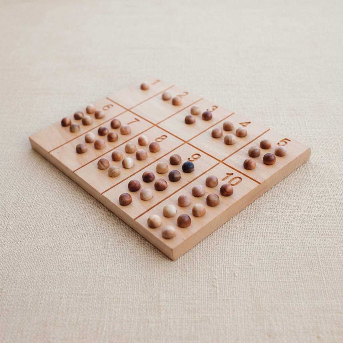 Houten Montessori-cijferbord