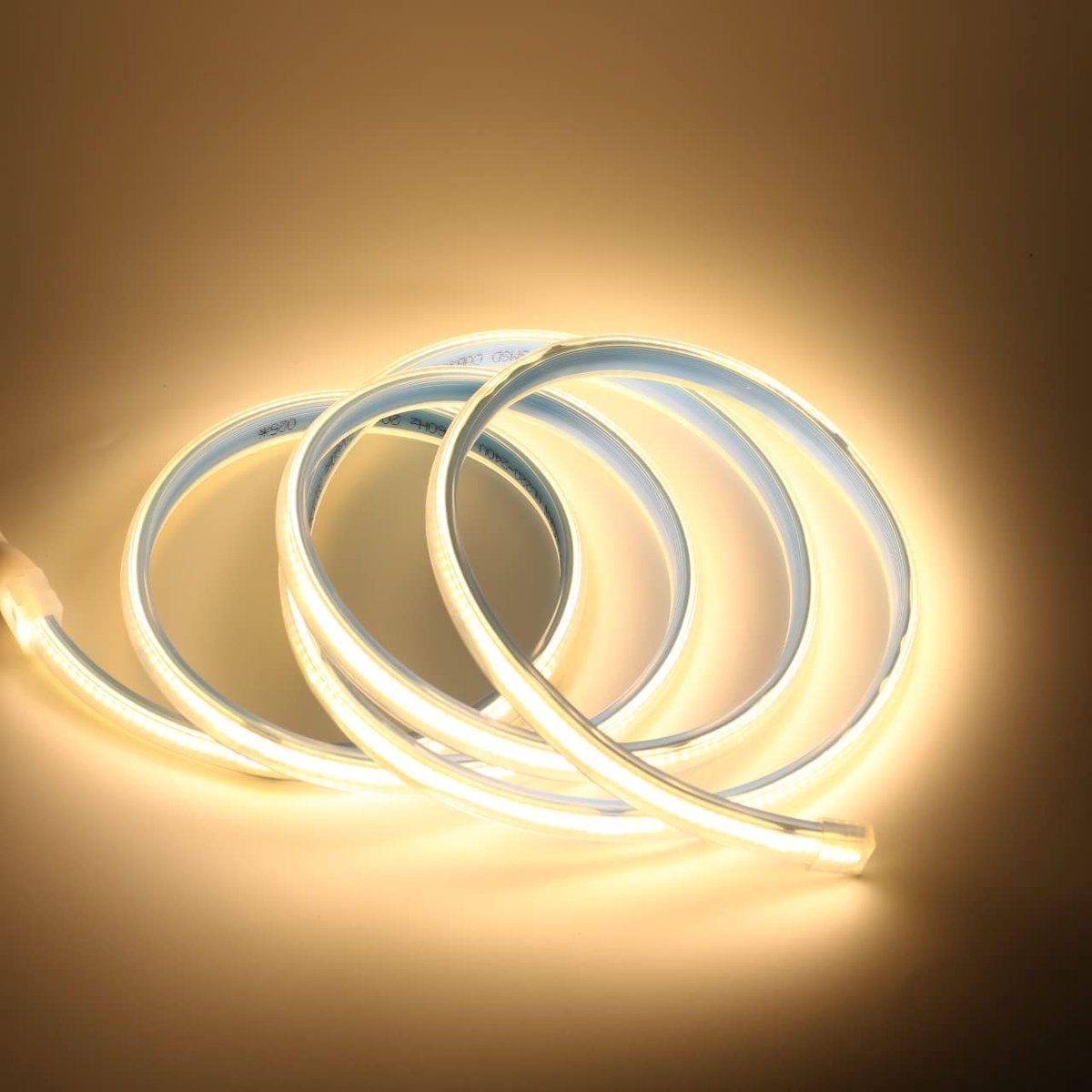 SnelShoppen - IP67 COB LED Strip Light 220V 3M Super Bright Waterproof Warm White LED Strip voor Tuin, Keuken, Feest en Camping